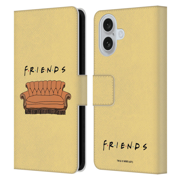Friends TV Show Iconic Couch Leather Book Wallet Case Cover For Apple iPhone 16
