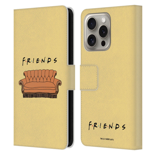 Friends TV Show Iconic Couch Leather Book Wallet Case Cover For Apple iPhone 16 Pro