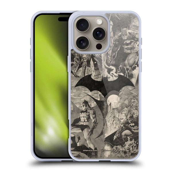 Batman DC Comics Hush Logo Collage Distressed Soft Gel Case for Apple iPhone 16 Pro Max