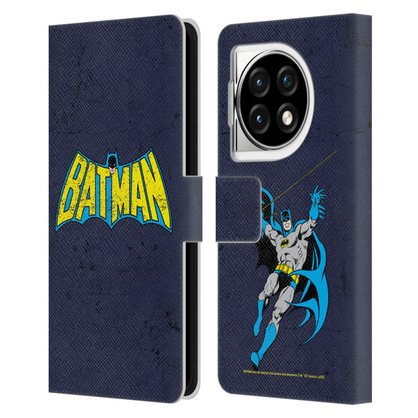 Batman DC Comics Logos Classic Distressed Leather Book Wallet Case Cover For OPPO OnePlus Ace 3 5G