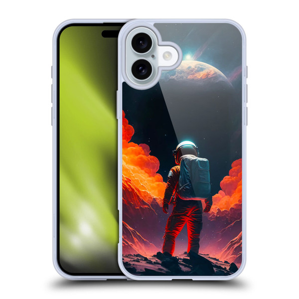 Haroulita Astronaut Galaxy Space Soft Gel Case for Apple iPhone 16 Plus