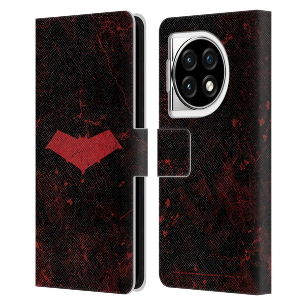 Batman DC Comics Red Hood Logo Grunge Leather Book Wallet Case Cover For OPPO OnePlus Ace 3 5G