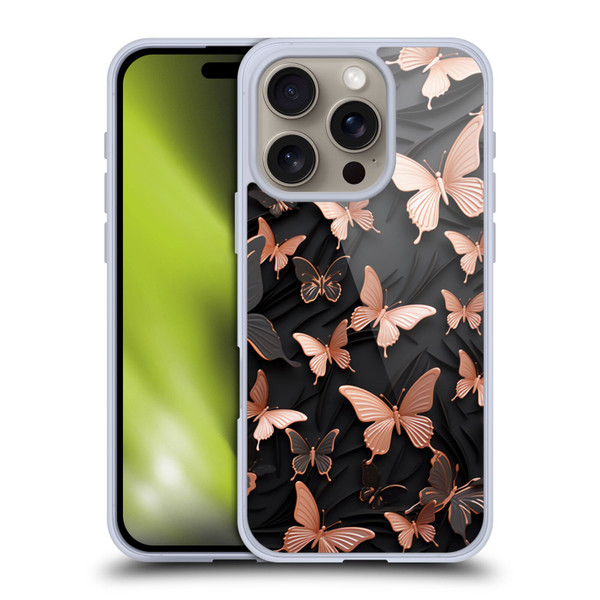 Haroulita Fancy Pattern Butterfly Soft Gel Case for Apple iPhone 16 Pro
