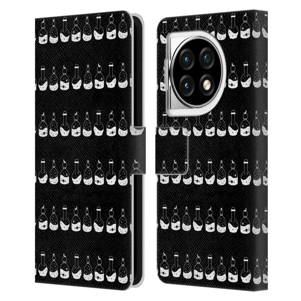 Haroulita Celestial Black And White Bottle Leather Book Wallet Case Cover For OPPO OnePlus Ace 3 5G