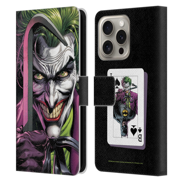 Batman DC Comics Three Jokers The Clown Leather Book Wallet Case Cover For Apple iPhone 16 Pro