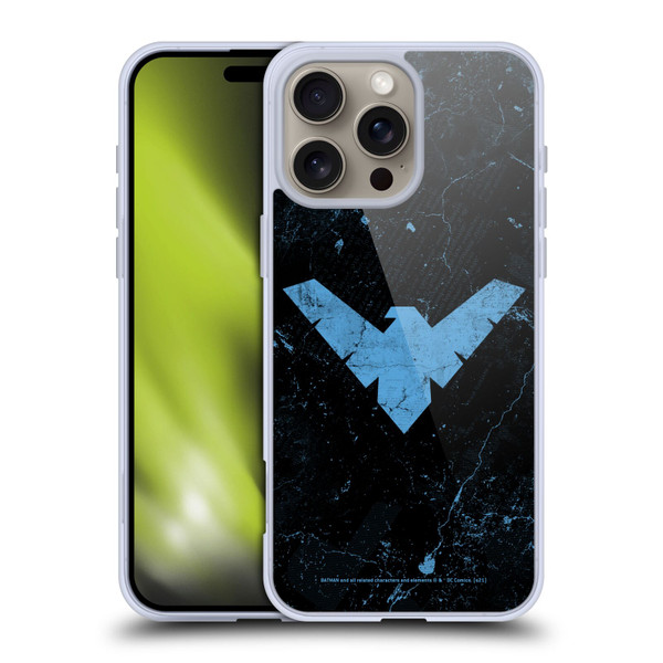 Batman DC Comics Nightwing Logo Grunge Soft Gel Case for Apple iPhone 16 Pro Max