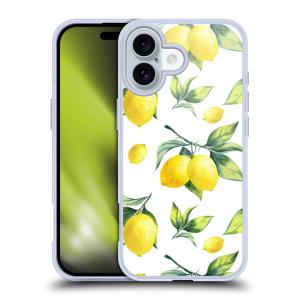 Haroulita Fruits White Lemons Soft Gel Case for Apple iPhone 16