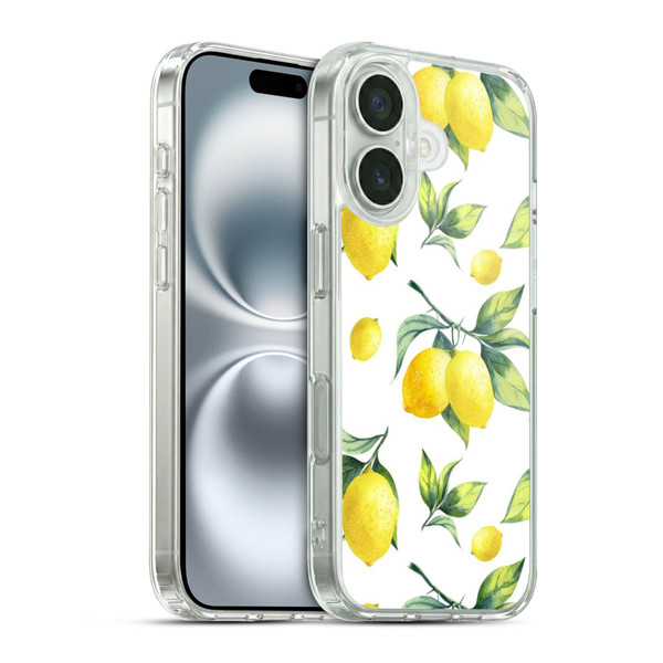 Haroulita Fruits White Lemons Soft Gel Case for Apple iPhone 16 & MagSafe
