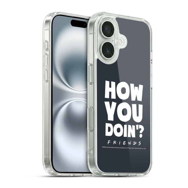 Friends TV Show Quotes How You Doin' Soft Gel Case for Apple iPhone 16 & MagSafe
