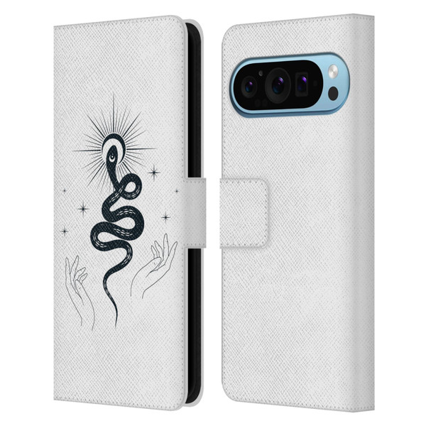 Haroulita Celestial Tattoo Snake Leather Book Wallet Case Cover For Google Pixel 9 / Pixel 9 Pro
