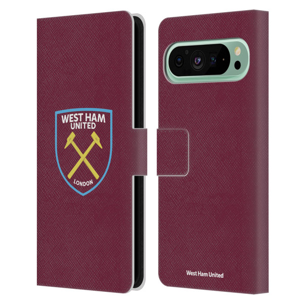 West Ham United FC Crest Full Colour Leather Book Wallet Case Cover For Google Pixel 9 Pro XL