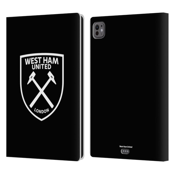 West Ham United FC Crest White Logo Leather Book Wallet Case Cover For Apple iPad Pro 11 M4 2024