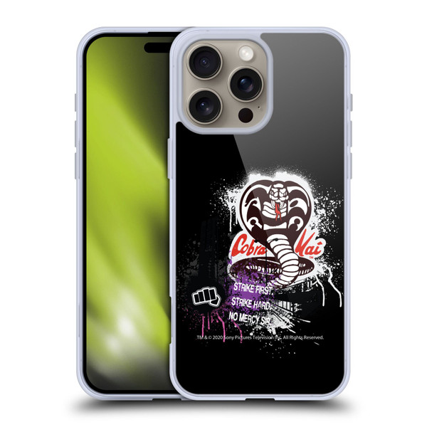 Cobra Kai Composed Art No Mercy Logo Soft Gel Case for Apple iPhone 16 Pro Max