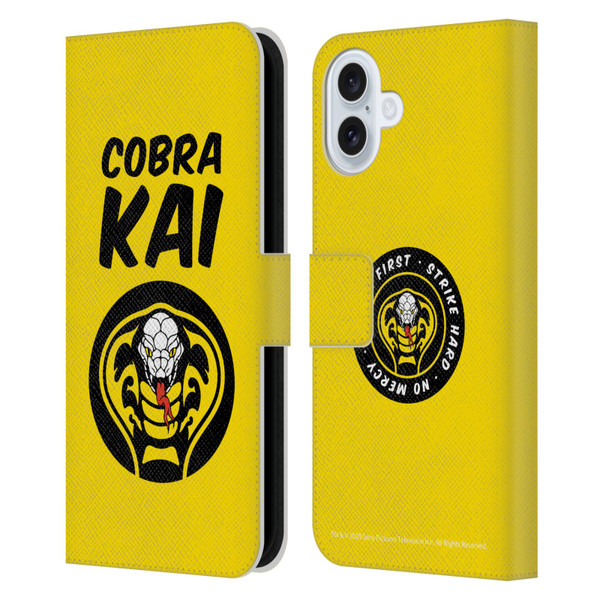 Cobra Kai Composed Art Logo 2 Leather Book Wallet Case Cover For Apple iPhone 16 Plus