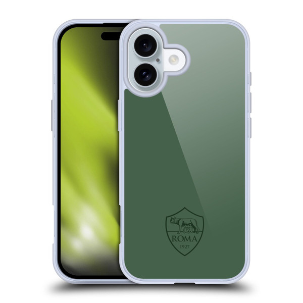 AS Roma Crest Graphics Full Colour Green Soft Gel Case for Apple iPhone 16