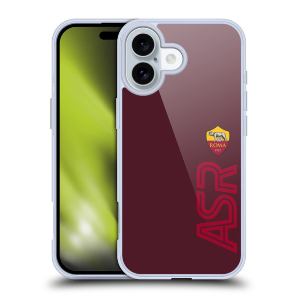 AS Roma Crest Graphics Oversized Soft Gel Case for Apple iPhone 16