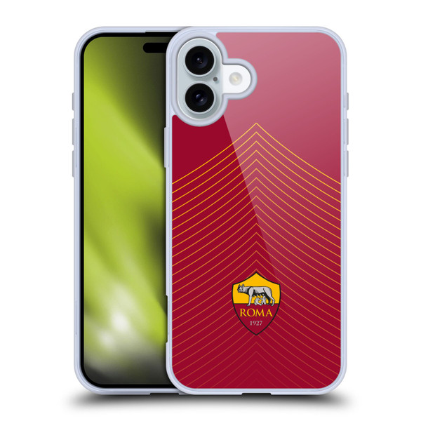 AS Roma Crest Graphics Arrow Soft Gel Case for Apple iPhone 16 Plus