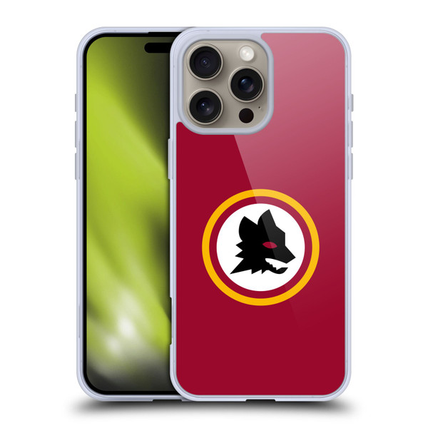 AS Roma Crest Graphics Wolf Circle Soft Gel Case for Apple iPhone 16 Pro Max