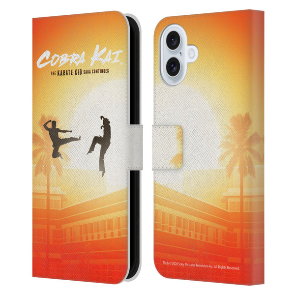 Cobra Kai Graphics Karate Kid Saga Leather Book Wallet Case Cover For Apple iPhone 16 Plus