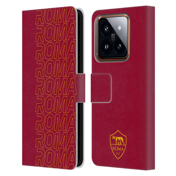 AS Roma Crest Graphics Echo Leather Book Wallet Case Cover For Xiaomi 14