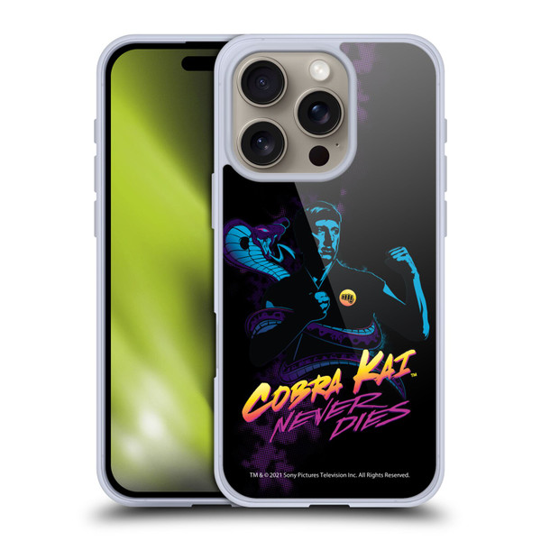 Cobra Kai Key Art Johnny Lawrence Never Dies Soft Gel Case for Apple iPhone 16 Pro