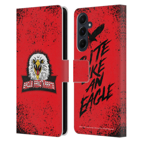 Cobra Kai Key Art Eagle Fang Logo Leather Book Wallet Case Cover For Samsung Galaxy A55 5G
