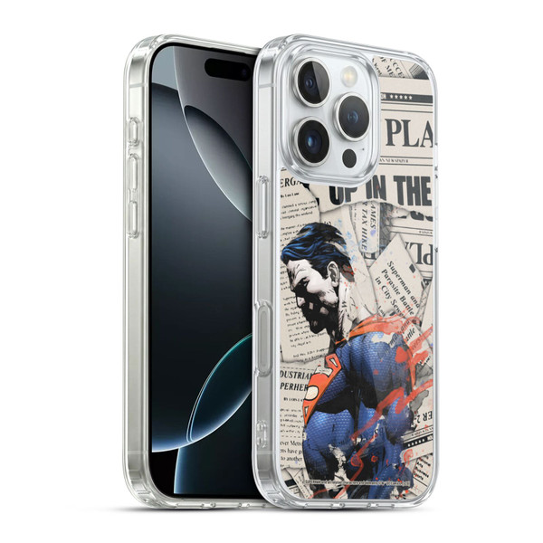 Superman DC Comics 80th Anniversary Newspaper Soft Gel Case for Apple iPhone 16 Pro & MagSafe