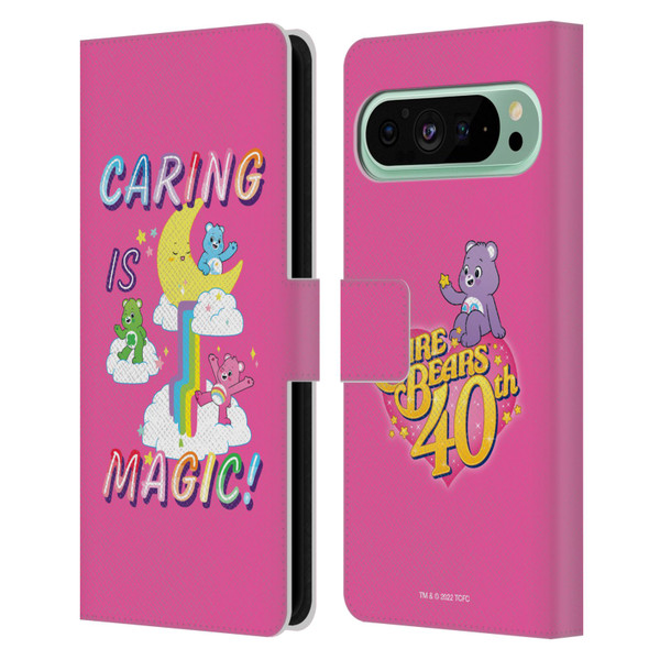 Care Bears 40th Anniversary Caring Is Magic Leather Book Wallet Case Cover For Google Pixel 9 Pro XL