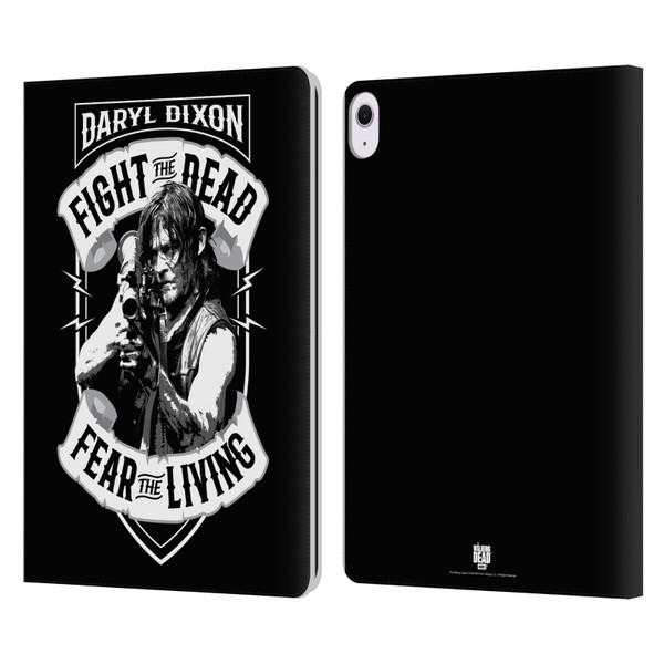 AMC The Walking Dead Daryl Dixon Biker Art RPG Black White Leather Book Wallet Case Cover For Apple iPad Air 13 2024