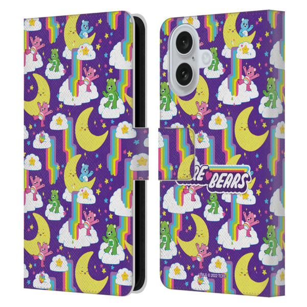 Care Bears 40th Anniversary Rainbow Falls Leather Book Wallet Case Cover For Apple iPhone 16