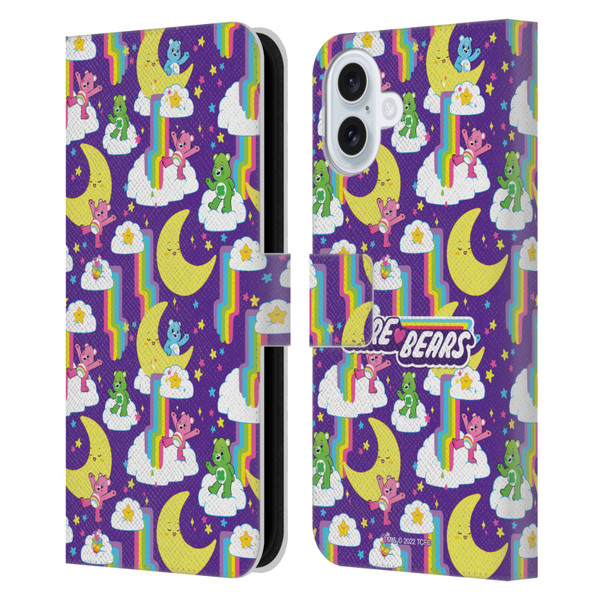 Care Bears 40th Anniversary Rainbow Falls Leather Book Wallet Case Cover For Apple iPhone 16 Plus