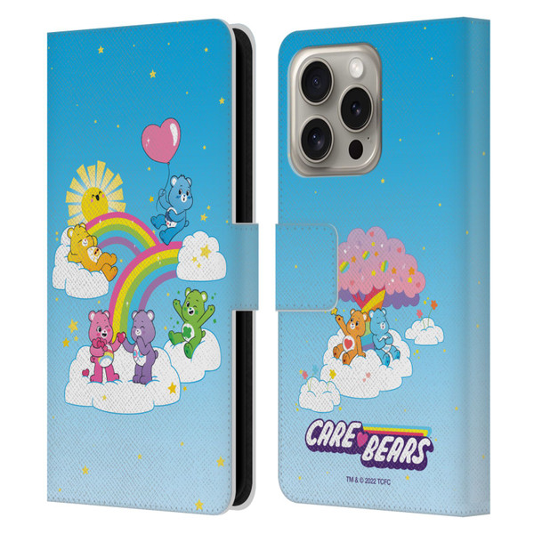 Care Bears 40th Anniversary Iconic Leather Book Wallet Case Cover For Apple iPhone 16 Pro