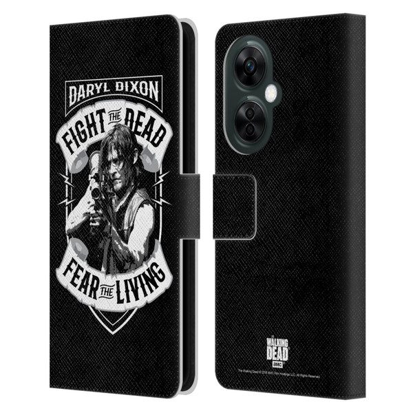 AMC The Walking Dead Daryl Dixon Biker Art RPG Black White Leather Book Wallet Case Cover For OnePlus Nord CE 3 Lite 5G