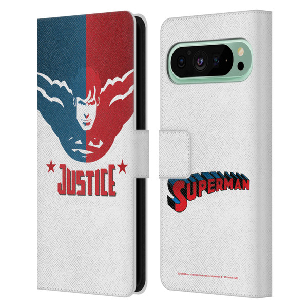 Superman DC Comics Character Art Justice Leather Book Wallet Case Cover For Google Pixel 9 Pro XL