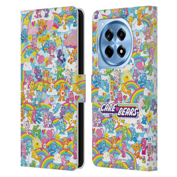 Care Bears 40th Anniversary Rainbow Leather Book Wallet Case Cover For OnePlus 12R