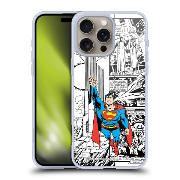 Superman DC Comics Comicbook Art Flight Soft Gel Case for Apple iPhone 16 Pro Max & MagSafe