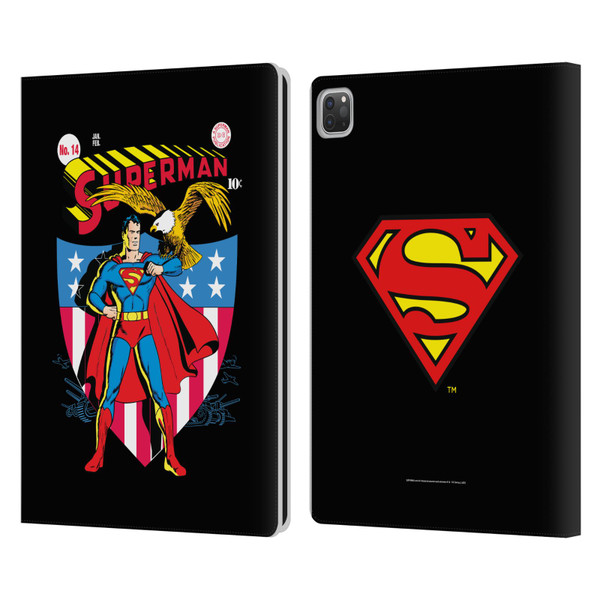 Superman DC Comics Famous Comic Book Covers Number 14 Leather Book Wallet Case Cover For Apple iPad Pro 13 M4 2024