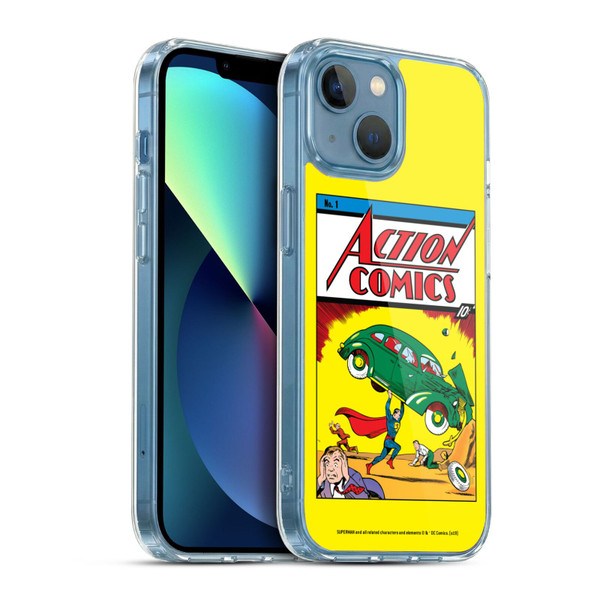 Superman DC Comics Famous Comic Book Covers Action Comics 1 Soft Gel Case for Apple iPhone 13 Mini & MagSafe