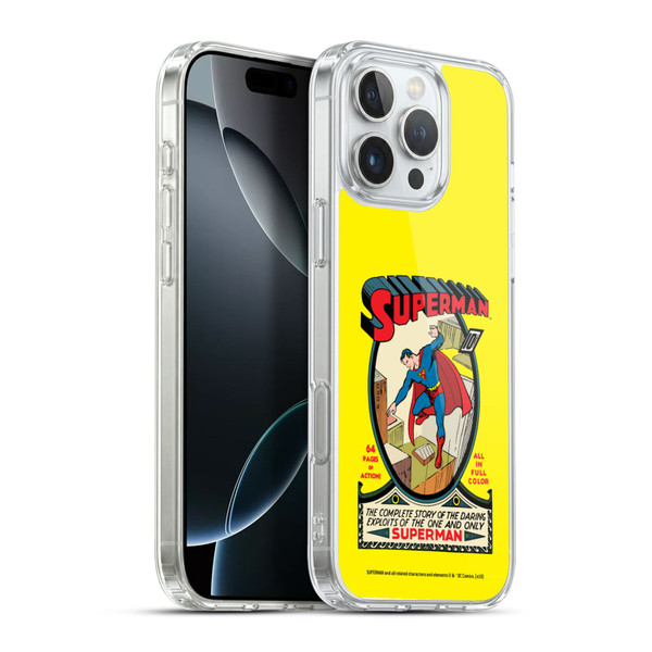 Superman DC Comics Famous Comic Book Covers Number 1 Soft Gel Case for Apple iPhone 16 Pro Max & MagSafe