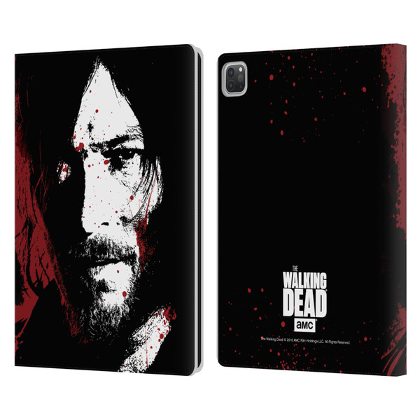 AMC The Walking Dead Gore Blood Bath Daryl Leather Book Wallet Case Cover For Apple iPad Pro 13 M4 2024