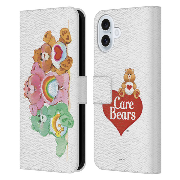 Care Bears Classic Group Leather Book Wallet Case Cover For Apple iPhone 16 Plus
