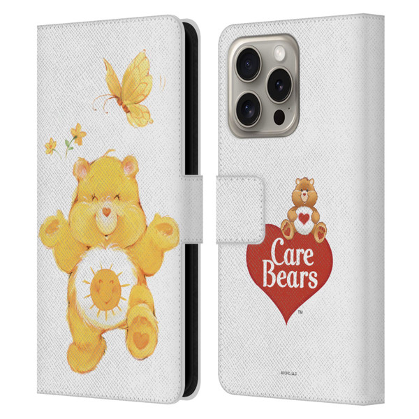 Care Bears Classic Funshine Leather Book Wallet Case Cover For Apple iPhone 16 Pro