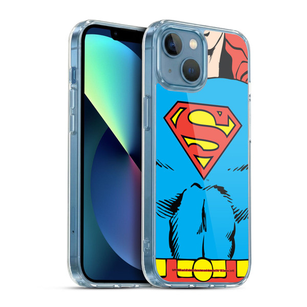 Superman DC Comics Logos Classic Costume Soft Gel Case for Apple iPhone 13 Mini & MagSafe