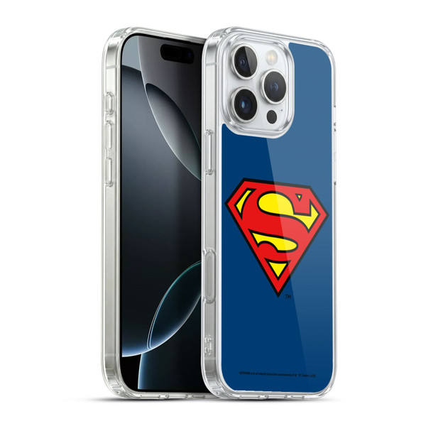 Superman DC Comics Logos Classic Soft Gel Case for Apple iPhone 16 Pro Max & MagSafe