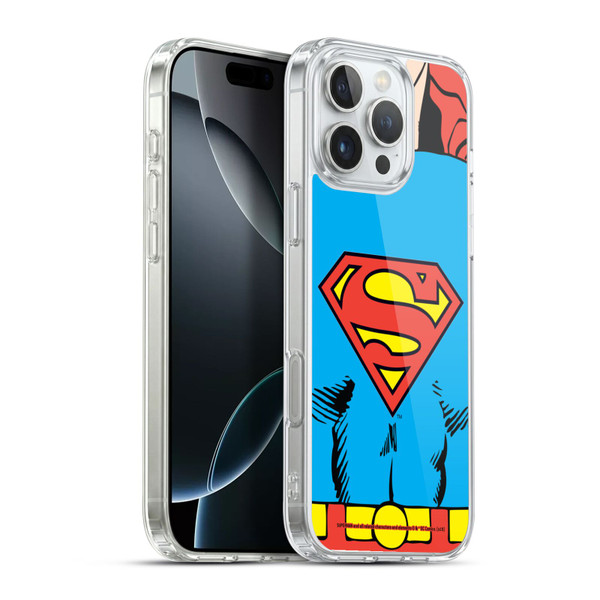 Superman DC Comics Logos Classic Costume Soft Gel Case for Apple iPhone 16 Pro Max & MagSafe