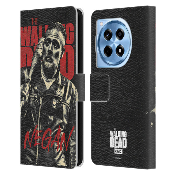 AMC The Walking Dead Season 10 Character Portraits Negan Leather Book Wallet Case Cover For OnePlus 12R