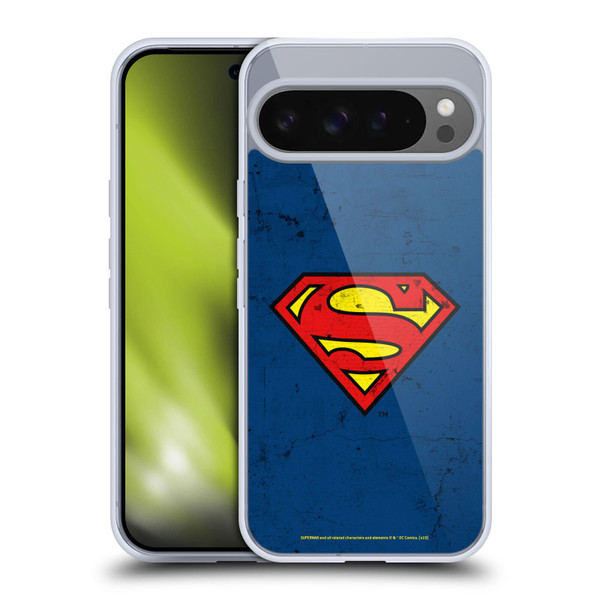 Superman DC Comics Logos Distressed Look Soft Gel Case for Google Pixel 9 Pro XL