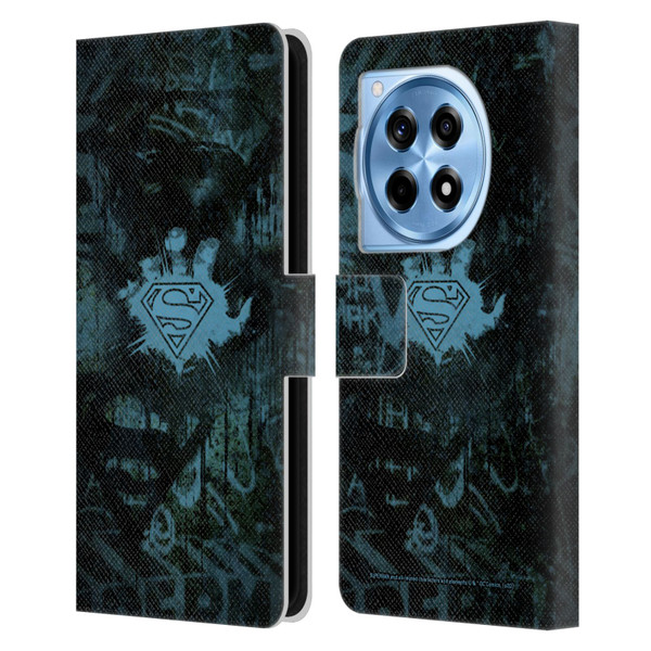 Superman DC Comics Vintage Fashion Graffiti Leather Book Wallet Case Cover For OnePlus 12R