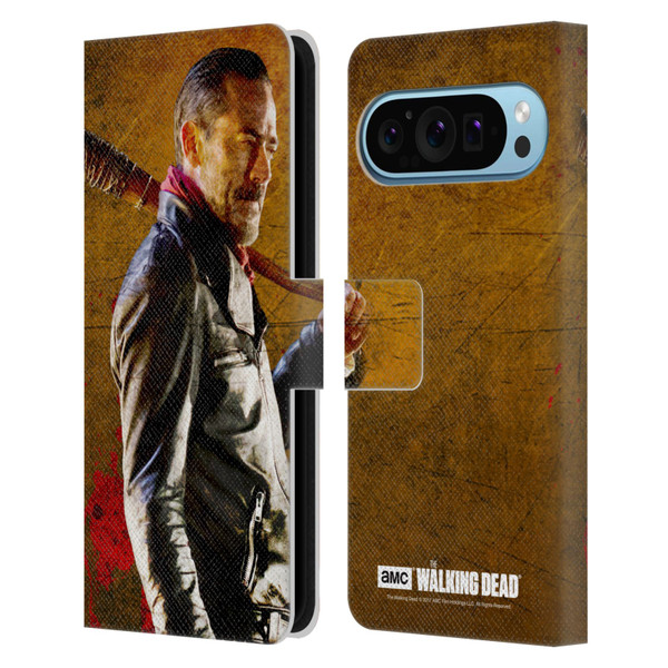 AMC The Walking Dead Negan Lucille 1 Leather Book Wallet Case Cover For Google Pixel 9 / Pixel 9 Pro