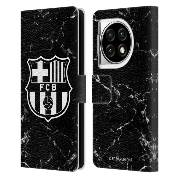 FC Barcelona Crest Patterns Black Marble Leather Book Wallet Case Cover For OPPO OnePlus Ace 3 5G